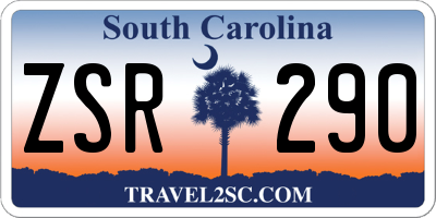 SC license plate ZSR290