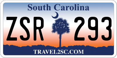 SC license plate ZSR293