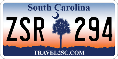 SC license plate ZSR294