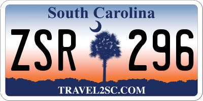 SC license plate ZSR296