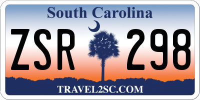 SC license plate ZSR298