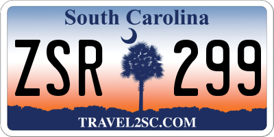 SC license plate ZSR299