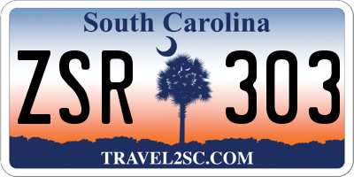 SC license plate ZSR303