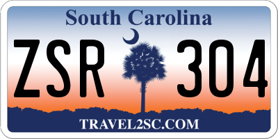 SC license plate ZSR304