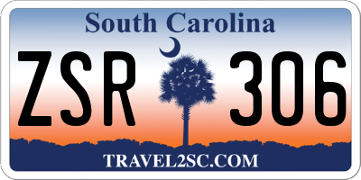 SC license plate ZSR306