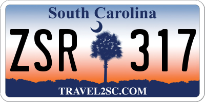 SC license plate ZSR317