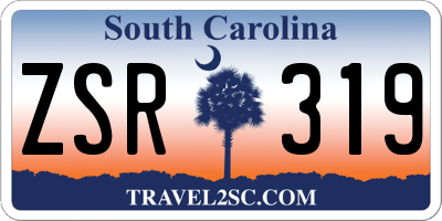 SC license plate ZSR319