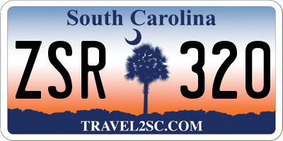 SC license plate ZSR320