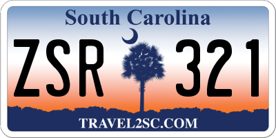 SC license plate ZSR321