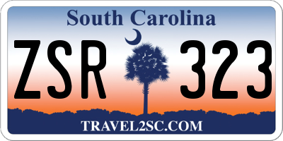 SC license plate ZSR323