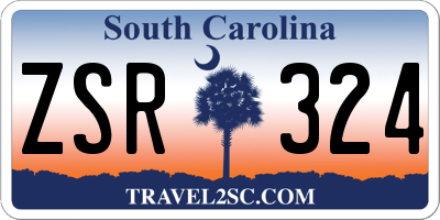 SC license plate ZSR324