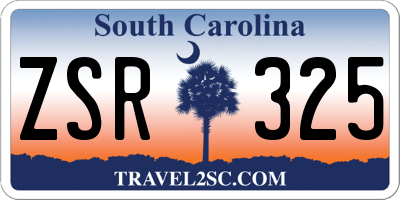 SC license plate ZSR325