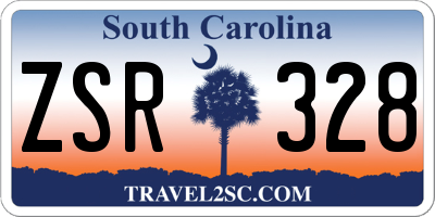 SC license plate ZSR328