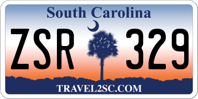 SC license plate ZSR329