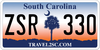 SC license plate ZSR330