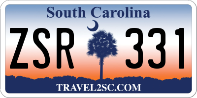 SC license plate ZSR331