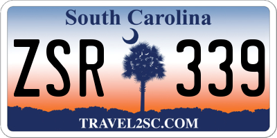 SC license plate ZSR339