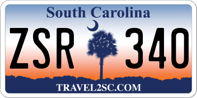 SC license plate ZSR340