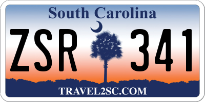 SC license plate ZSR341