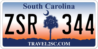 SC license plate ZSR344