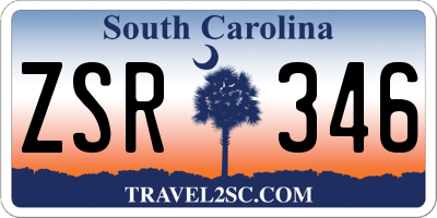 SC license plate ZSR346