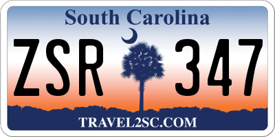 SC license plate ZSR347
