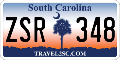SC license plate ZSR348