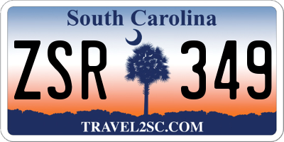 SC license plate ZSR349