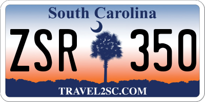 SC license plate ZSR350