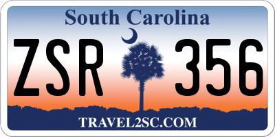 SC license plate ZSR356