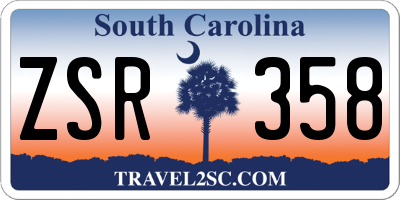SC license plate ZSR358