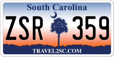 SC license plate ZSR359