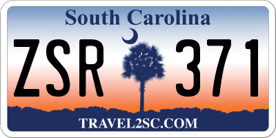 SC license plate ZSR371