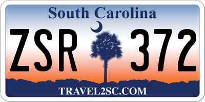 SC license plate ZSR372
