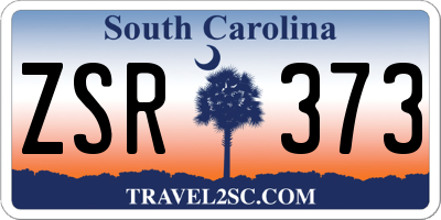 SC license plate ZSR373