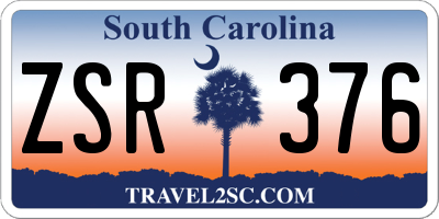 SC license plate ZSR376