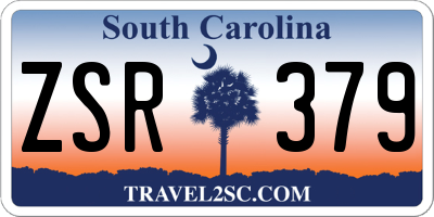 SC license plate ZSR379
