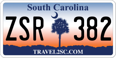 SC license plate ZSR382