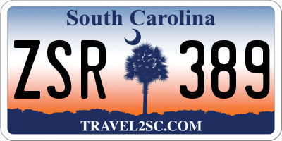 SC license plate ZSR389
