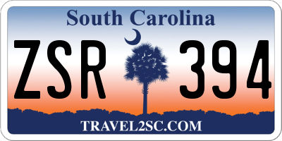 SC license plate ZSR394