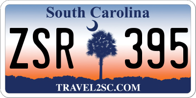 SC license plate ZSR395