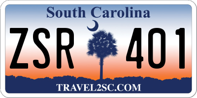 SC license plate ZSR401