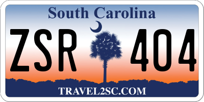 SC license plate ZSR404