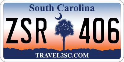 SC license plate ZSR406
