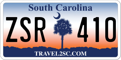 SC license plate ZSR410