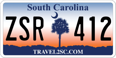 SC license plate ZSR412