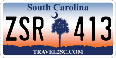 SC license plate ZSR413