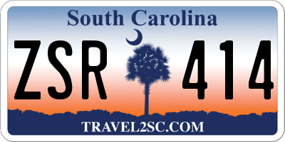 SC license plate ZSR414