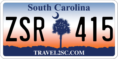 SC license plate ZSR415