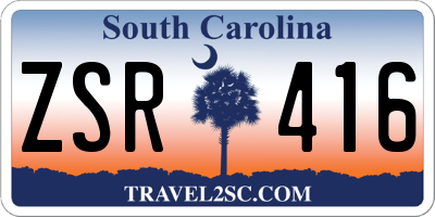 SC license plate ZSR416